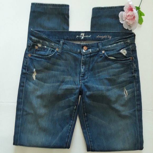 7 For All Mankind Straight Leg Sequined jeans, 29 - Picture 2 of 8